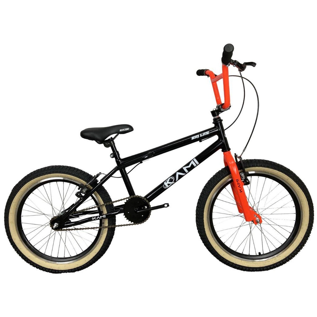 Bicicleta Aro 20 BMX Kami Lite Freios V-Brake Laranja Neon
