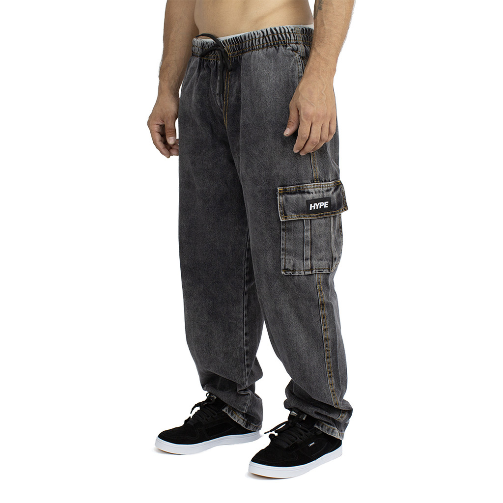 Calça Cargo Jeans Masculina CalÃ§a Jeans Hype Calça De Skatista