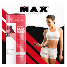Energético Max Energy 269ml - Sabor Framboesa - Zero Açúcar - Com BCAA