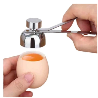Kit Com 2 Cortado Abridor Ovos Cru Cozido Aço Inox