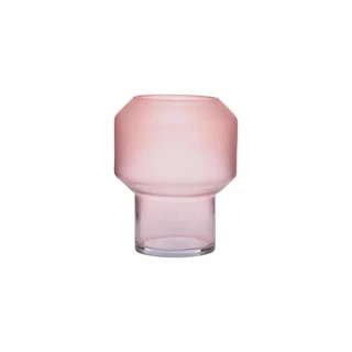 Vaso Frosted Rosa 15x19x15Cm Vidro em Oferta na Shopee