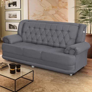 Sofá 2,00m 3 Lugares Suede Filadélfia Cinza em Oferta na Shopee