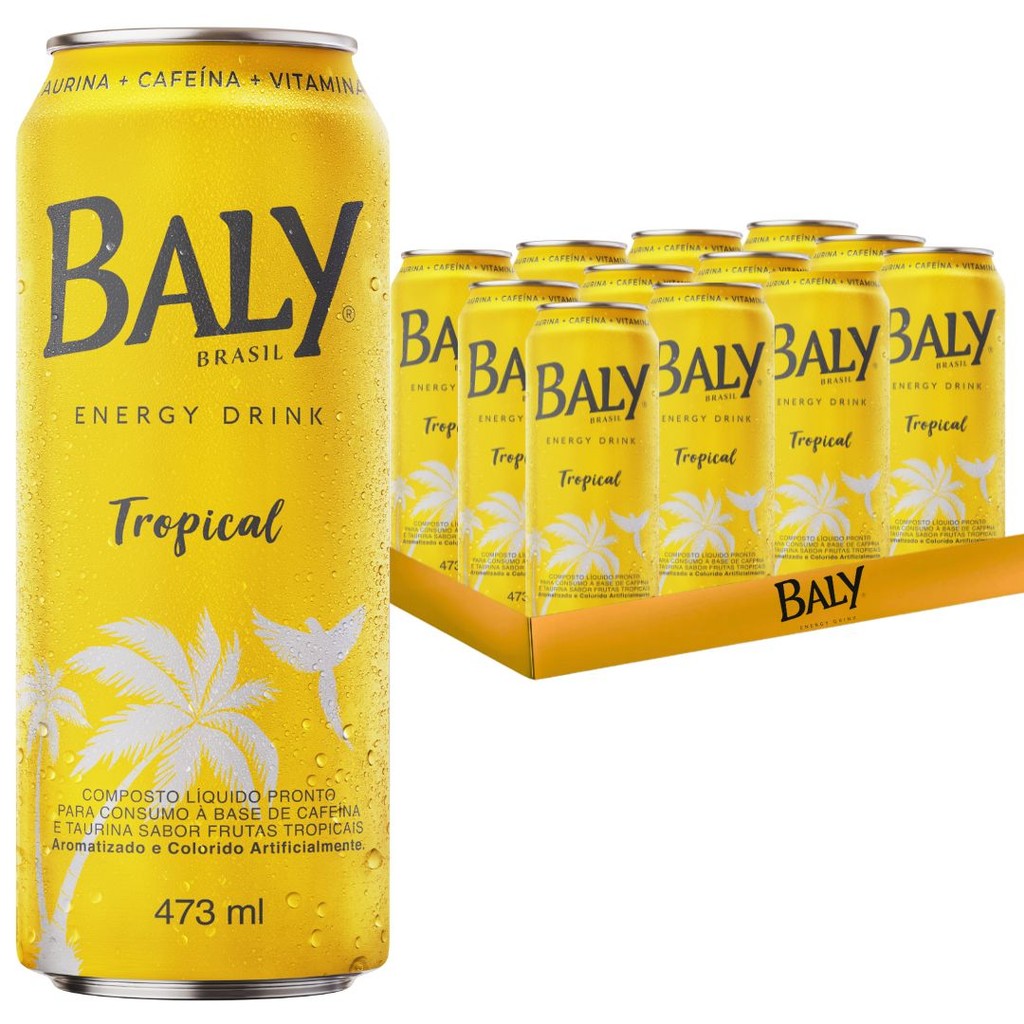 Fardo 12un Energético Baly Energy Drink 473ml Tropical Sabor Frutas ...