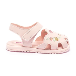 Sandália Menina Baby Floral com Coração