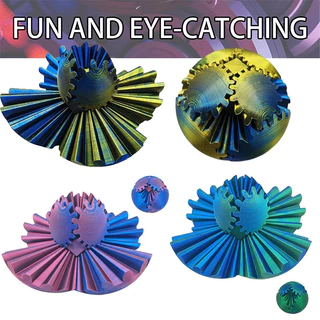 3d Engrenagem Impressa Bola De Plástico Giratória Brinquedos Com Ornamentos Coloridos Brinquedo De Descompressão Mecânica Dedo Deformado