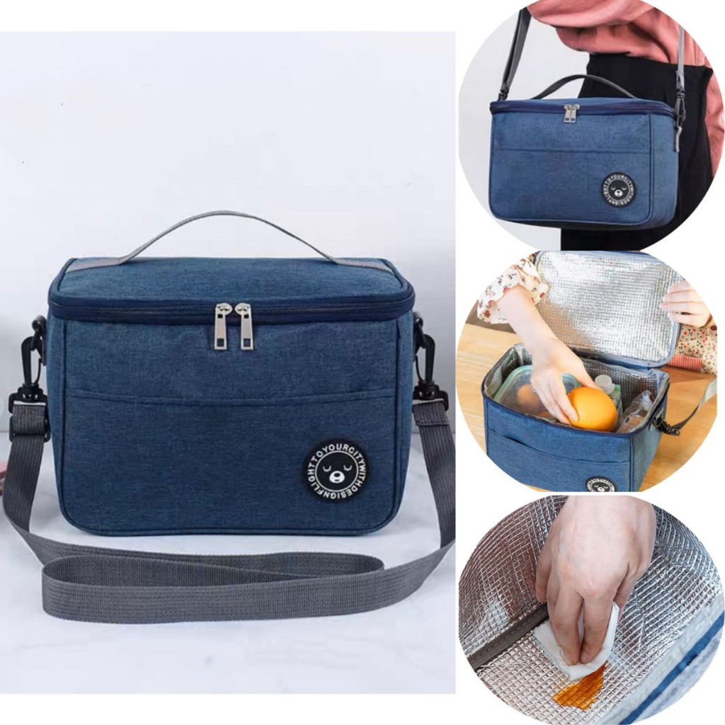 Bolsa Térmica Grande Porta Marmita Fitness Com Alça De Mão