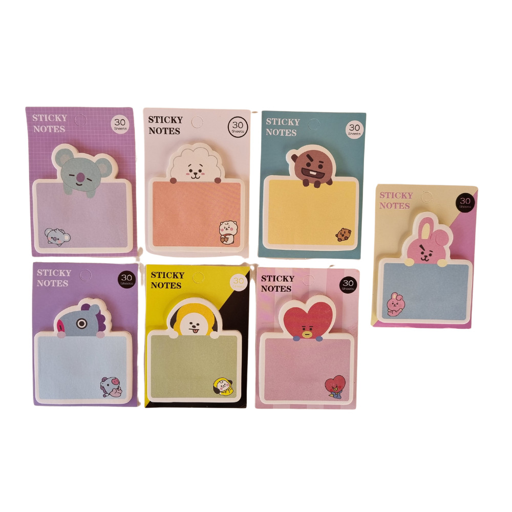 Bloco adesivo sticky notes BT21 com 30 folhas Shopee Brasil