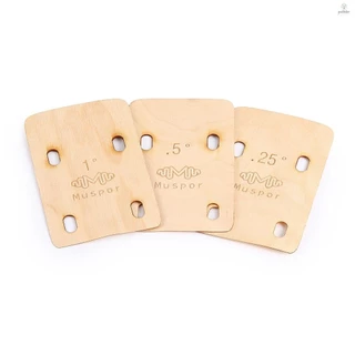 Muspor 3pcs Calços De Guitarra De 3pcs Ferramenta Portátil De Placa De Pescoço De Baixo De Bordo Maciço Proteção Do Calço Madeira 0,25/0,5/1 Graus