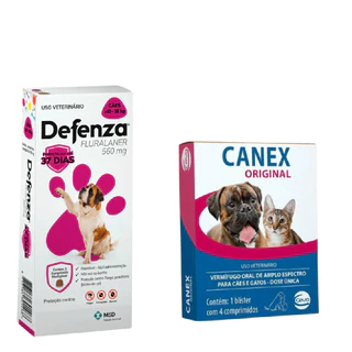 Antipugas Carrapatos Defenza 40 A 56 kg mais vermifugo canex
