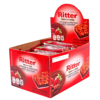Barra de Cereal de Morango com Chocolate - Display com 24 un de 25g