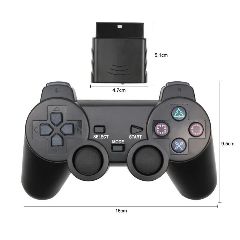 Kit 2 Controle Ps2 Sem Fio Playstation 2 Joystick Play2