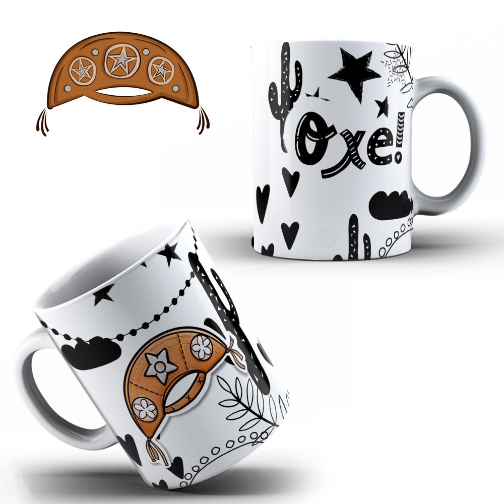 Caneca Nordestina Personalizada Chapeu Cangaceiro Oxe Festa Junina Nordeste - MEGA PROMOÇÃO!