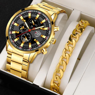 Relógio De Quartzo Masculino Com Pulseira 2023 Novo Moda De Aço Inoxidável