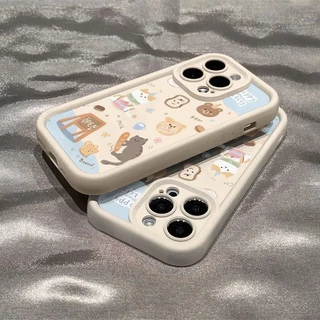 Capa de telefone fofa de pão gato Shiba Inu à prova de queda para 7 7Plus 8 8 Plus Xs Xr 11 12 13 14 15 Pro Plus Promax Animais fofos Capa de telefone simples e elegante exclusiva nova adorável