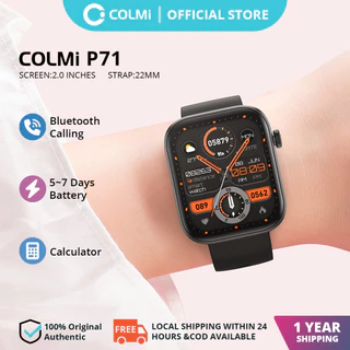 COLMI P71 Smartwatch Relógio Inteligente Para Pressão Arterial Masculina IP68 Bluetooth À Prova D'água Chamada De 22MM De Longa Duração Da Bateria De Silicone
