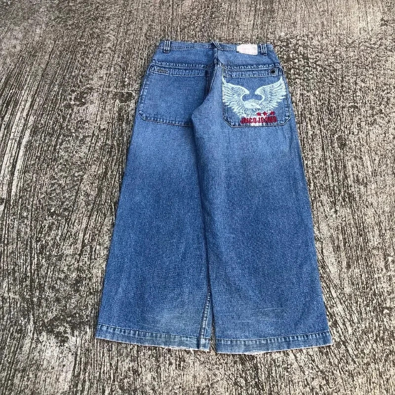 JNCO Y2K calças jeans largas homens do vintage bordado jeans de