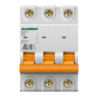 Disjuntor Tripolar 3P 63A Curva C ALBR3 Alumbra