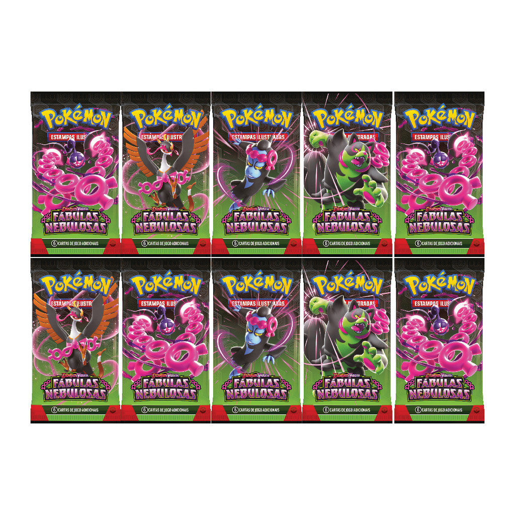 10 Booster Fabulas Nebulosas Pokemon Copag - 60 Cartas