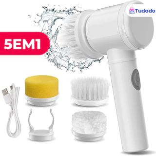 Escova Eletrica de Limpeza 5 em 1 Sem Fio Limpador Multiuso Pratico Para Cozinha Banheiro prático