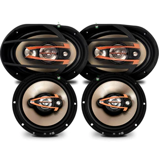 Kit Par Alto Falante Quadrixial 6x9 Pol + 6 Pol Qr Hurricane