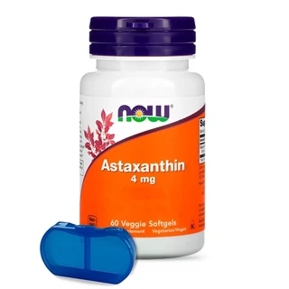 Astaxantina 4mg Now Foods 60 s Softgel + Porta Cápsulas