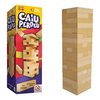 Jogo Caiu Perdeu Torre Madeira Equilíbrio Brinquedo Pais & Filhos