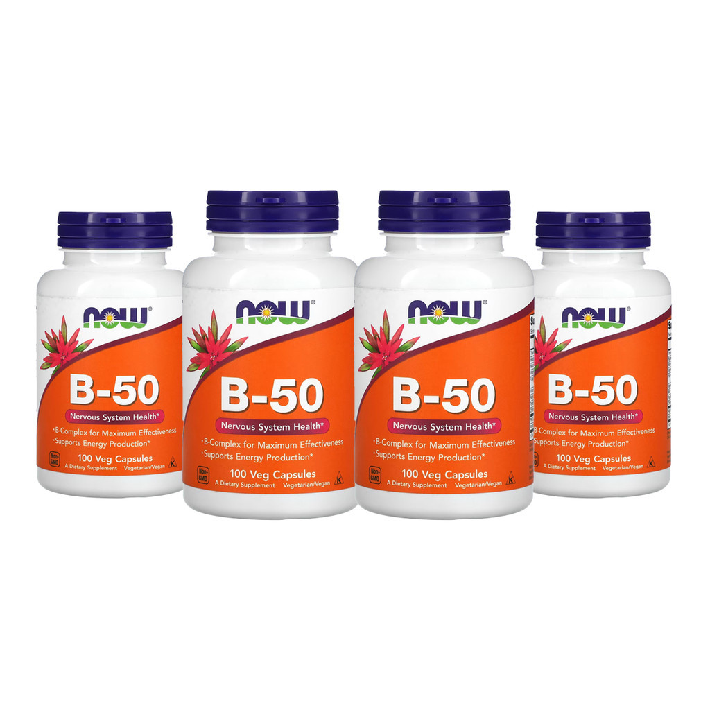 Kit 4x Vitamina B50 Now Foods Vitamina Complexo B 100Cáps Importado ...