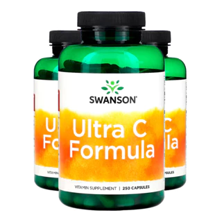 Kit 3x Vitamina C Ultra Formula Swanson 250 Caps Importado /Made in Usa