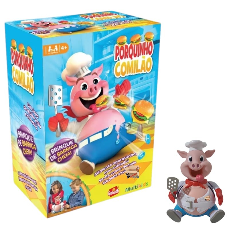 Brinquedo Jogo Desafio Do Porquinho Comilão Explode Porcão - Multikids ...