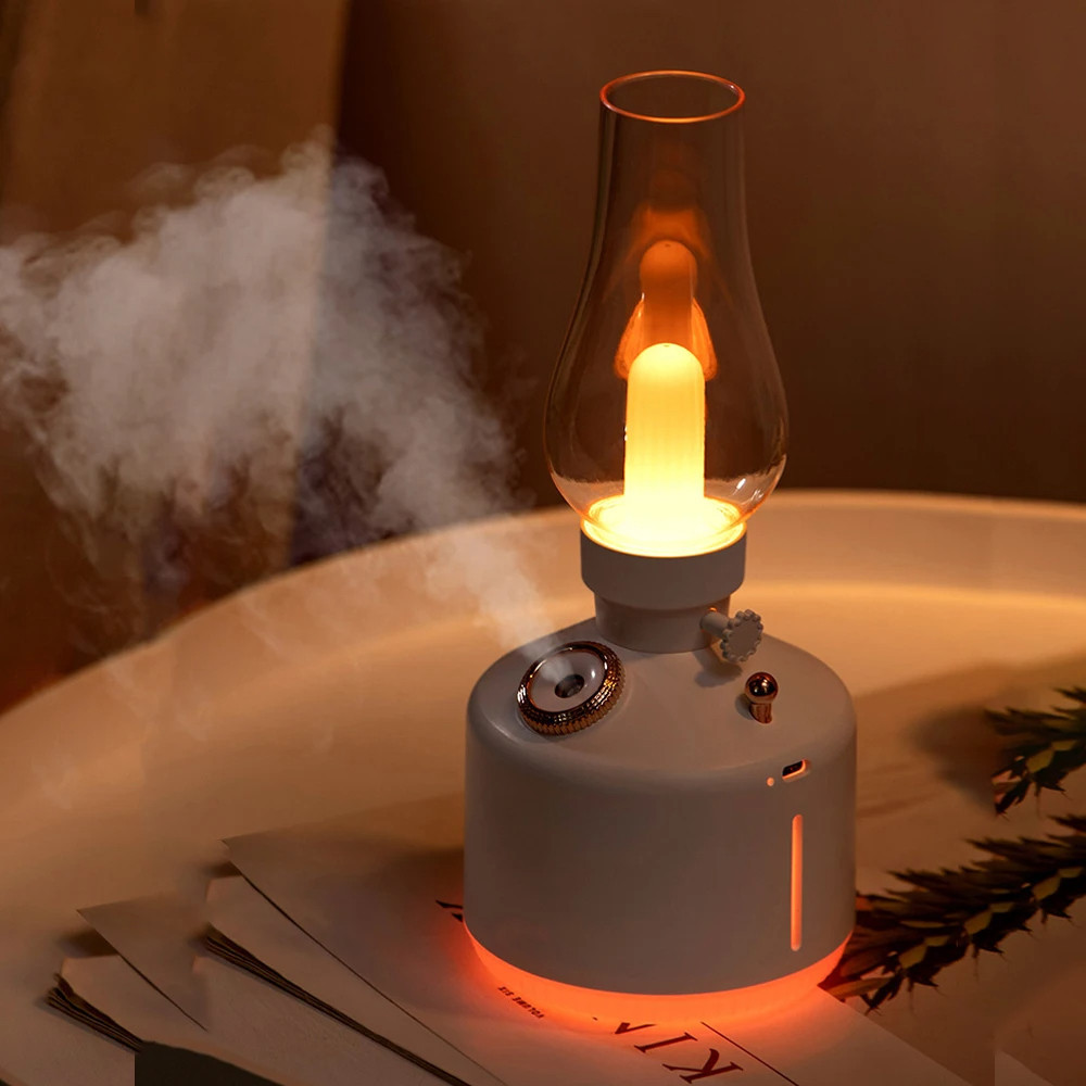 Umidificador de aroma de ar com lâmpada de acampamento retrô