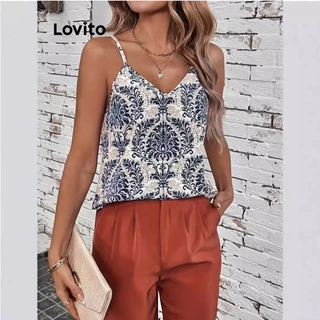 Lovito Regata casual com flores florais para mulheres LNL75484