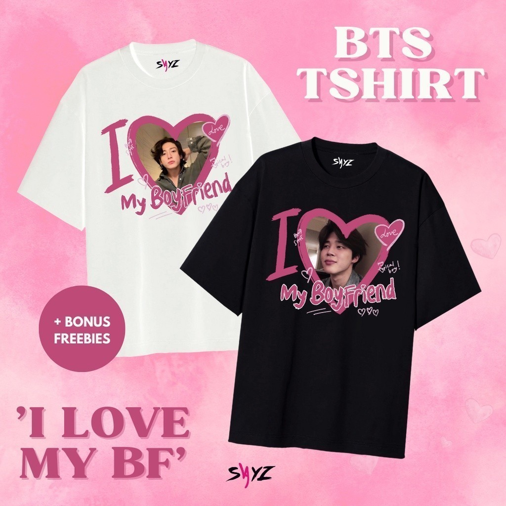 Camiseta Kaos Bts'I love my boyfriend allmember-jimin jungkook