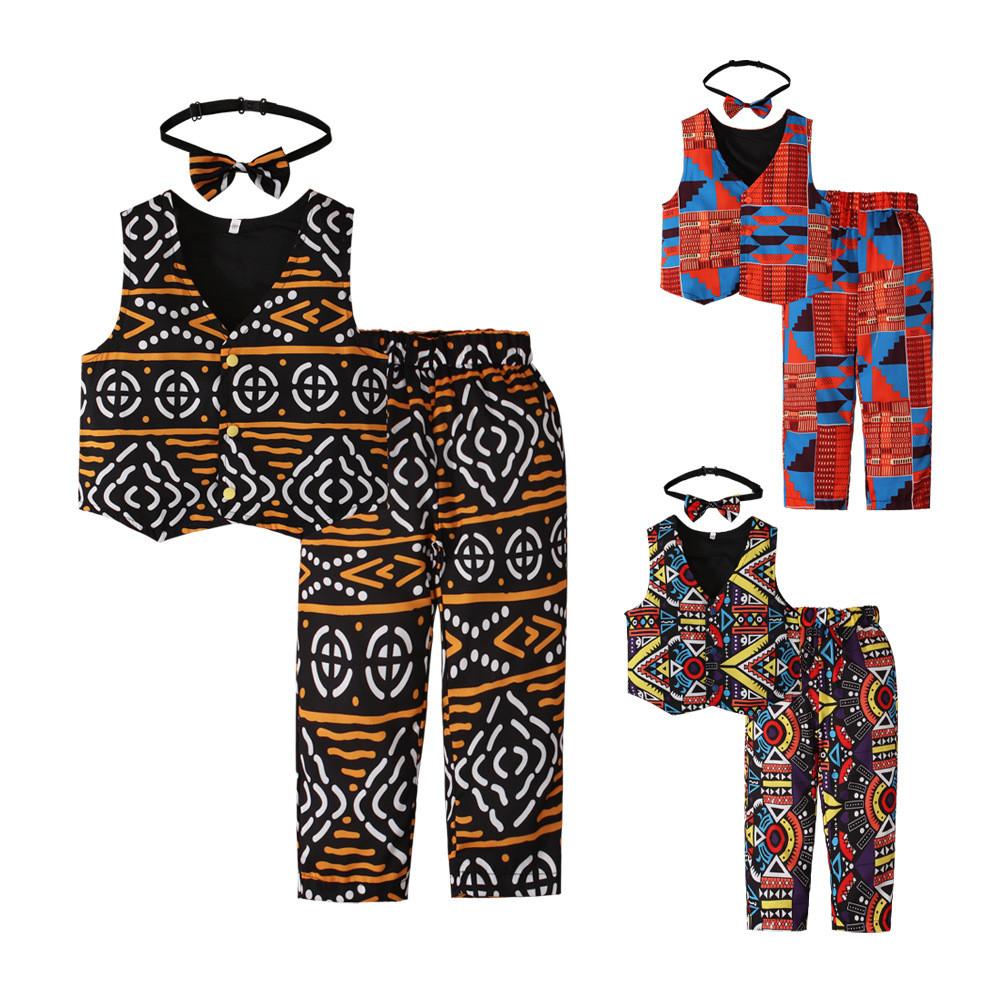 Conjunto De 3 Peças De Roupas Africanas Infantis Com Estampa Africana ...