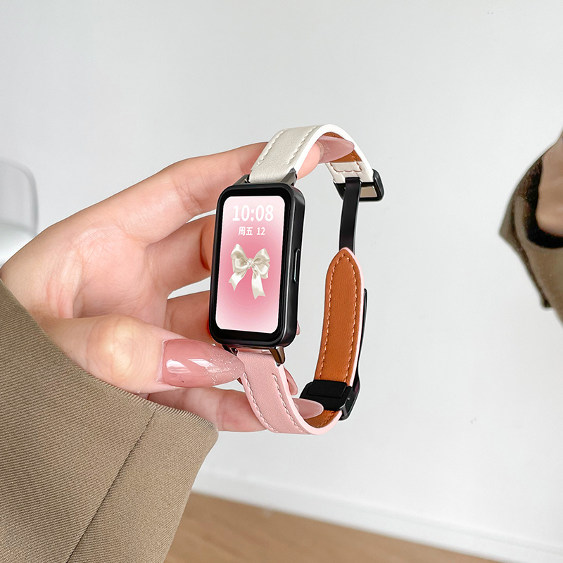 Pulseira De Couro Para Huawei band 10 9 8 NFC Magnética Banda 7