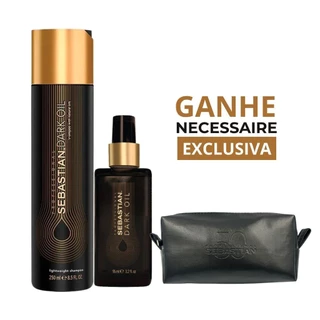 Kit Sebastian Shampoo e Oléo Professional Dark Oil + Necessaire