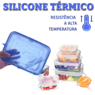 Kit  6 Peças Tampas de Silicone Flexíveis e Reutilizáveis/ Laváveis e Universais/ à Prova de Vazamentos - Entrega Pronto em Oferta na Shopee