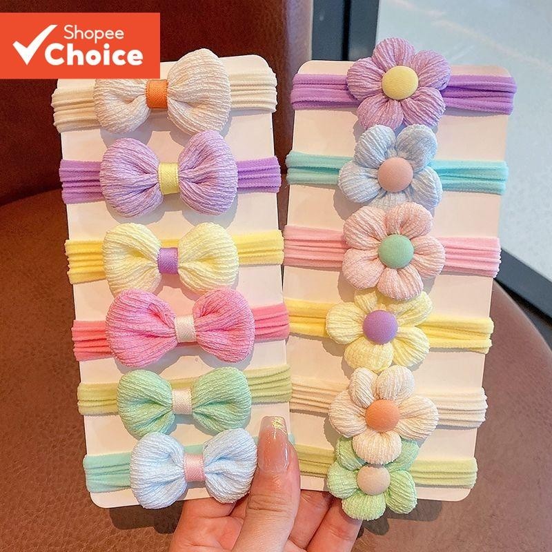 Laços De Cabelo Elásticos Altos Para Crianças , Faixas De Toalha Macia Rabos De Cavalo Suaves , 6 Peças