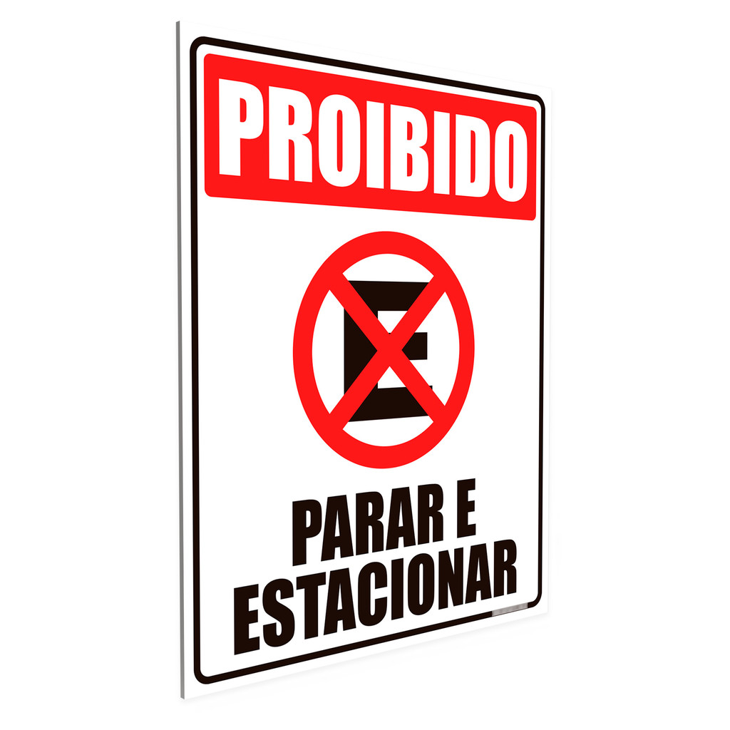 Placa Proibido Estacionar E Parar 50x40 Resistente E Grande | Shopee Brasil