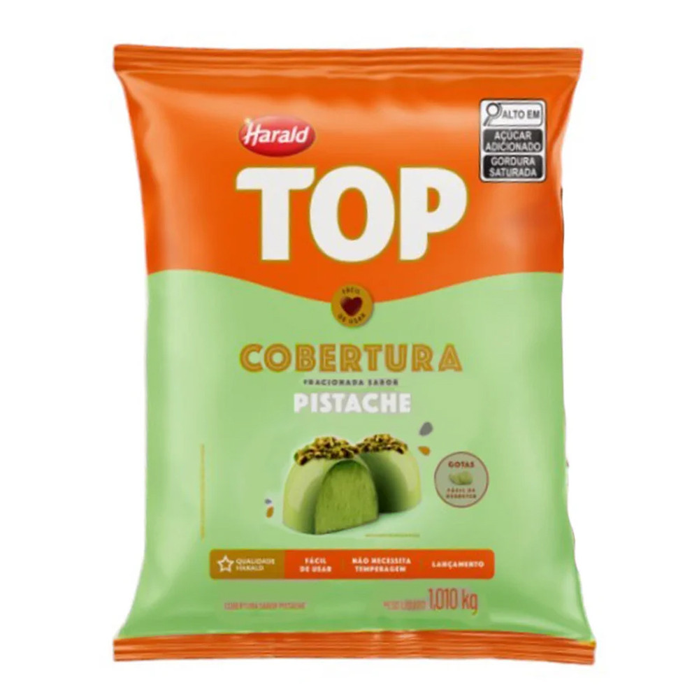 Cobertura Fracionada Top Sabor Pistache Gotas 1,01kg Harald