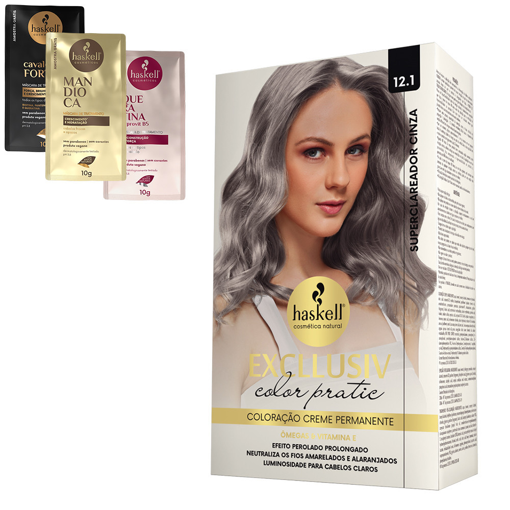 Coloração Excllusiv Color Pratic Superclareador Cinza 12.1 Haskell