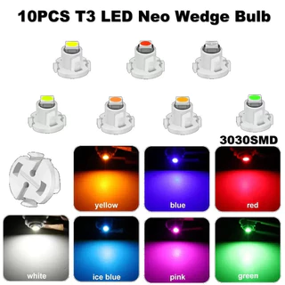 10Pcs T3 Led T4.2 T4.7 Lâmpada Canbus 3030SMD Indicadora De Luzes Interiores De Carro Painel De Cunha De Instrumento De Aquecimento 12V Auto