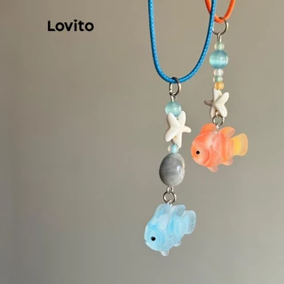 Lovito Colares de peixe-palhaço estrela de cristal de desenho animado de ajuste regular para mulheres LFA40187