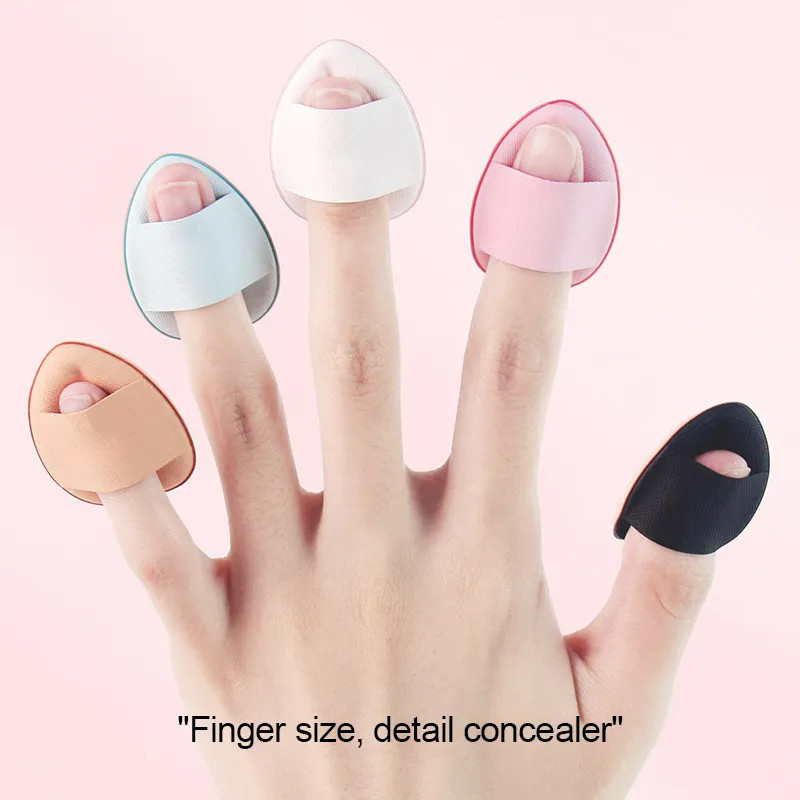 5/10Pcs Mini Tamanho Finger Puff Maquiagem Sponge Concealer Foundation Detalhe Almofada De Ar Para O Polegar Ferramenta De Cosmética