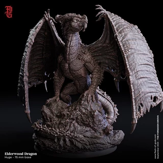Miniatura Dragão RPG D&D - Elderwood Dragon