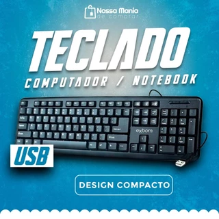 Teclado para Computador ou Notbook Usb Padrão ABNT2 Exbom Bk-102