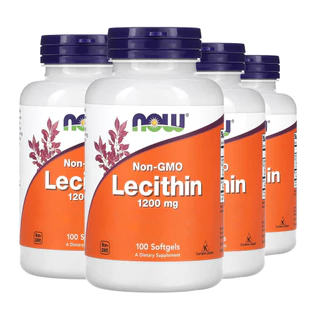 Kit 4x Lecitina Lecithin 1200mg Now Foods 100Cap Softgels/Made in Usa