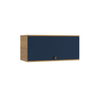 Armário Aéreo Celeste Kappesberg 100% MDF 1 Porta Basculante Nogueira/Azul 80cm
