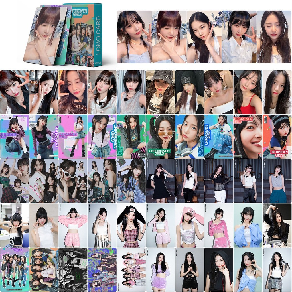 55pcs/box LE SSERAFIM CRAZY Mini Album EASY Photocards Lomo