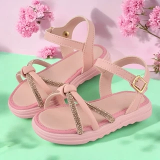 Sandália Infantil Birken Fleca Papete Menina Com Strass Brilho