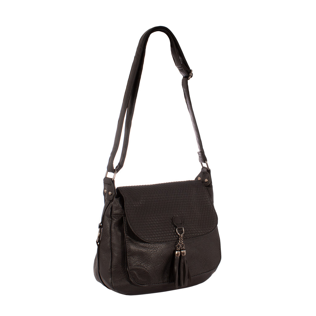 Bolsa Transversal Feminina Média Ombro Estilo Carteiro de Couro Lado ...